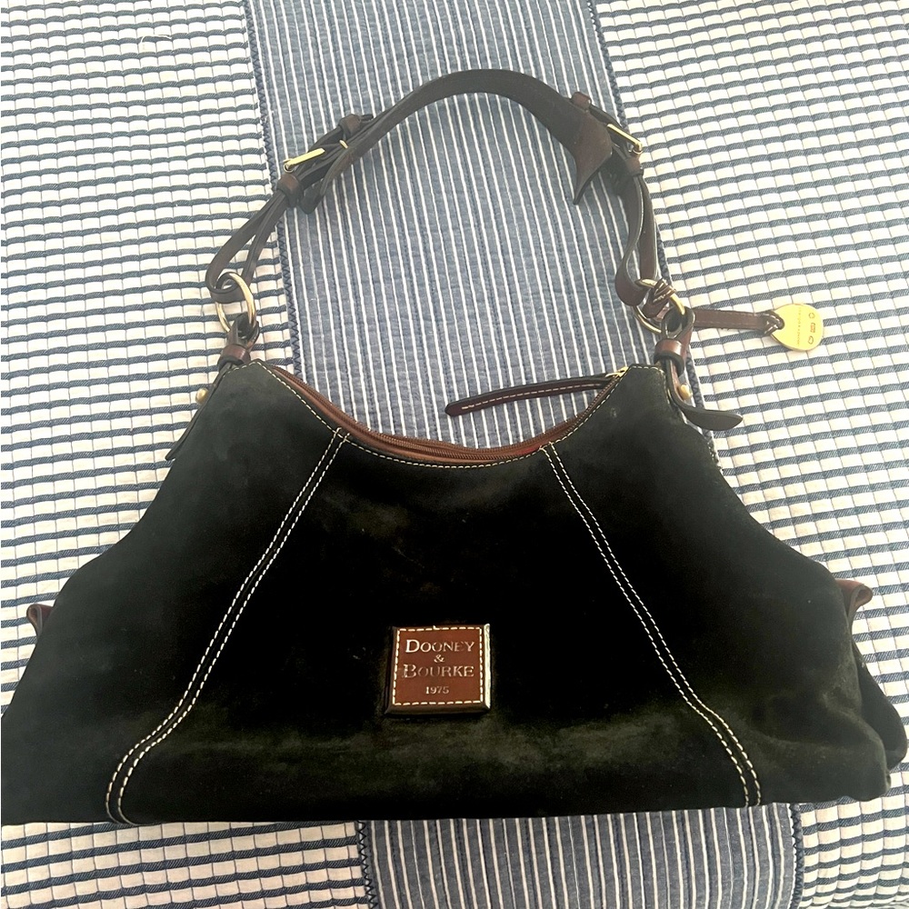 Dooney & Bourke Black Suede Hobo Handbag/Purse
